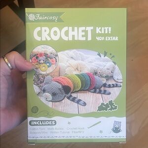 Faircosy Adult Crochet Kit for beginners nwt stretchy floppy cat